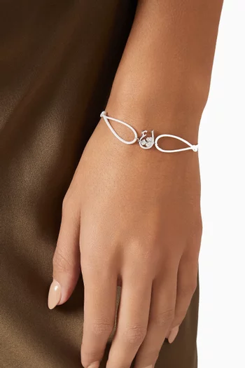 Trio Sparkle Letter 3ein Diamond Thread Bracelet in 18kt White Gold