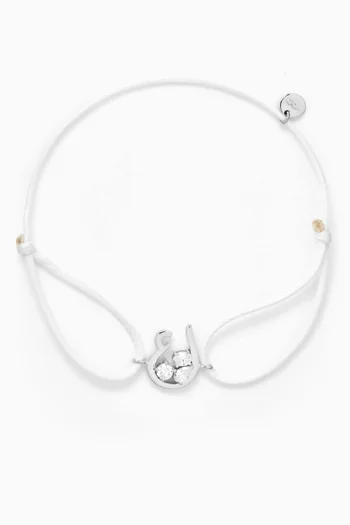 Trio Sparkle Letter 3ein Diamond Thread Bracelet in 18kt White Gold