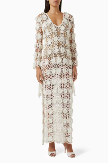 Luna Kaftan Dress in Crochet