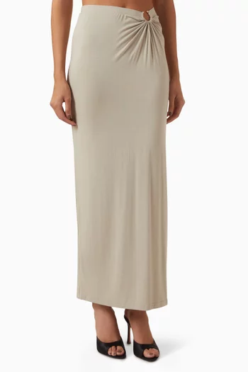 Metal Ring Maxi Skirt in Jersey