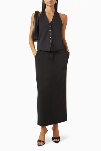 Halter Vest in Fluid Twill