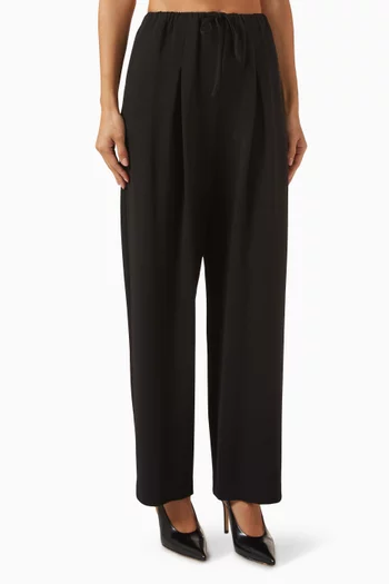 Pleated Wide-leg Pants in Admiral Crepe