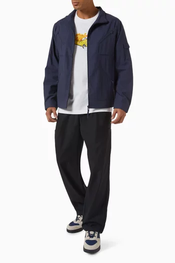 Zip High-neck Jacket in Cotton