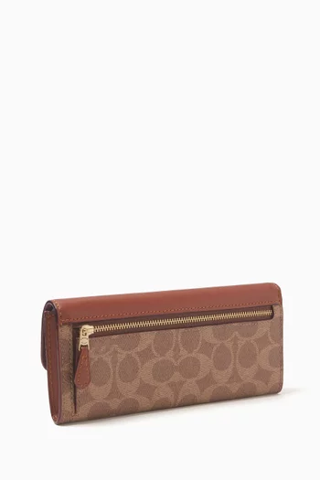 Mila Long Flap Wallet in Signature Canvas