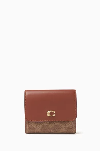 Small Mila Flap Wallet in Signature Canvas