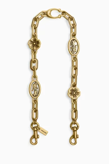 Horse and Carriage Chain Strap in Gold-plated Brass