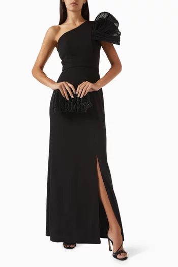 One-shoulder Ruffle Maxi Dress