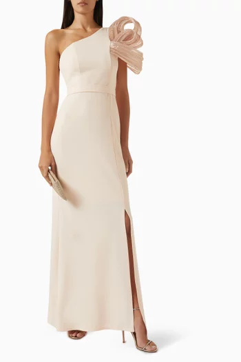 One-shoulder Ruffle Maxi Dress