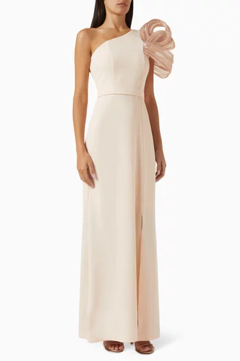 One-shoulder Ruffle Maxi Dress