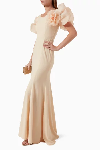 Floral Sleeve Maxi Dress