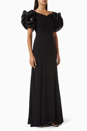 Floral Sleeve Maxi Dress