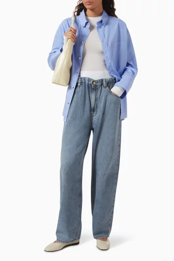 Jane Elastic Waist Wide-leg Jeans