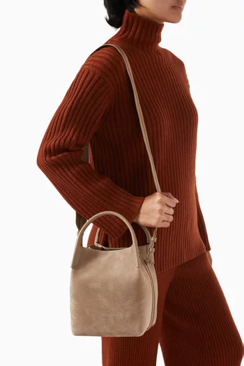 Small Bale Bucket Bag in Nubuck Leather
