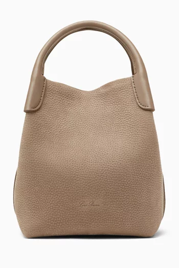 Small Bale Bucket Bag in Nubuck Leather