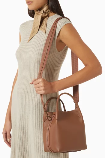 Small Bale Bucket Bag in Leather