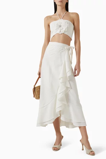 Gol Crop Top in Linen