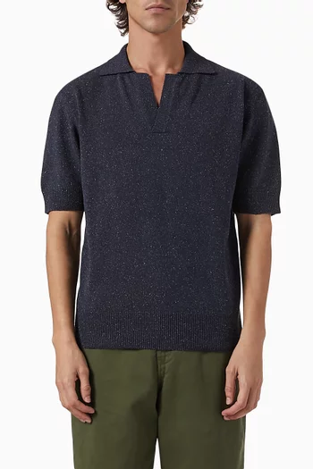 Knitted Polo Shirt in Silk