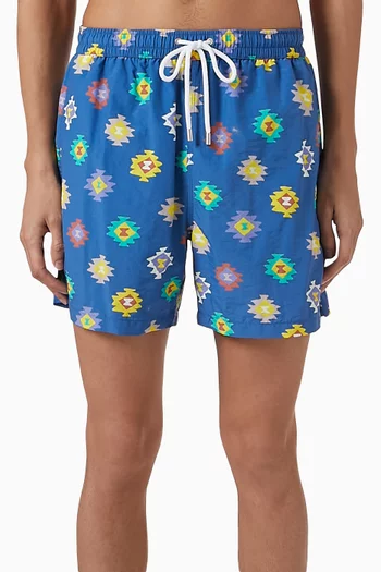 Kelim Drawstring Swim Shorts in Nylon