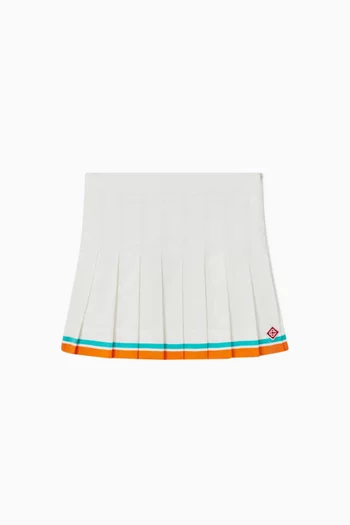 Tennis Stripe Pleated Skirt