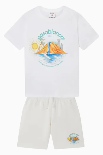 تي شيرت بطبعة واحة قطن