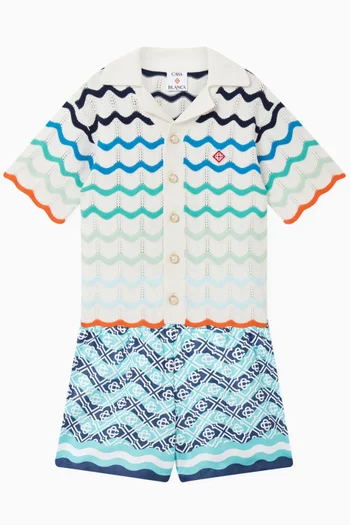 قميص كروشيه بنقشة مموجة متدرجة