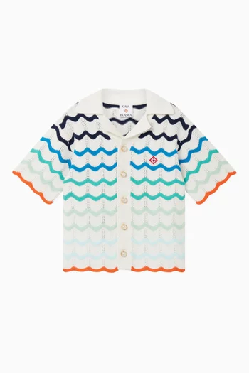 قميص كروشيه بنقشة مموجة متدرجة