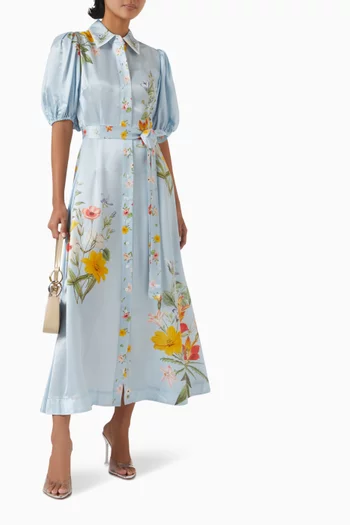 Marley Midi Dress in Silk-blend