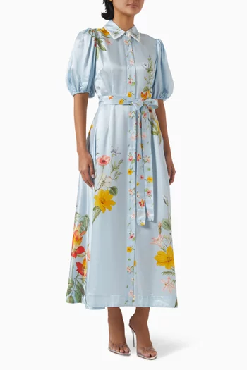 Marley Midi Dress in Silk-blend