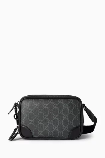 Super Mini GG Emblem Crossbody Bag in Coated-canvas