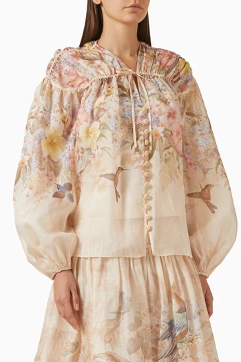 Illuminate Drawn Top in Silk & Linen