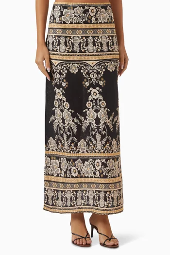 Balance Bias Midi Skirt in Linen