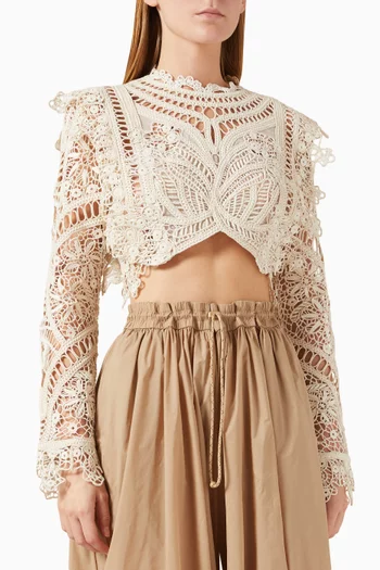 Illuminate Cornelli Crop Top in Lace