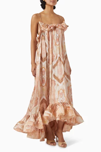 Illuminate Flounce Gown in Silk