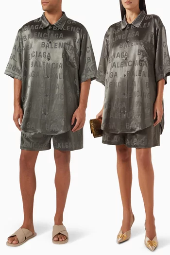 Unisex All-over Logo Minimal Shirt in Jacquard
