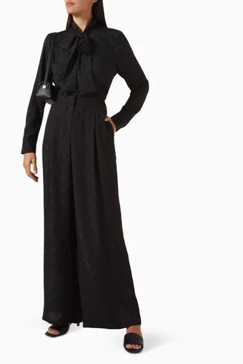 Allover Logo Wide-leg Pants