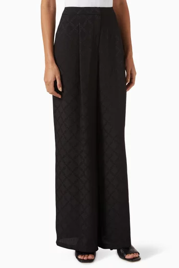 Allover Logo Wide-leg Pants