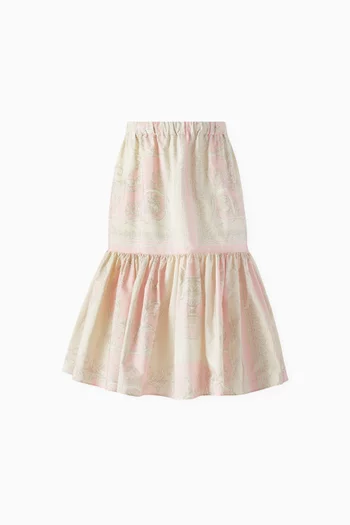Barocco-print Skirt in Poplin