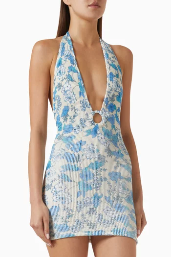 Neptune Mini Dress in Stretch Nylon