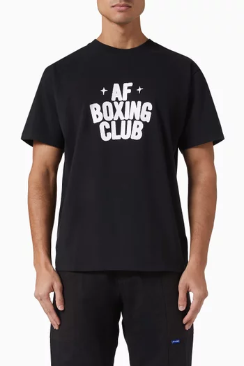 تي شيرت بعبارة Boxing Club قطن
