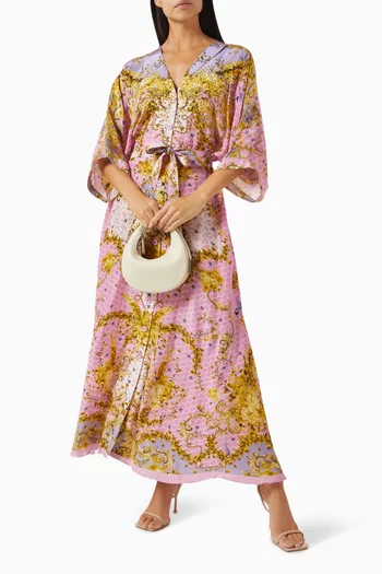 Printed Kimono Cover-up Dress