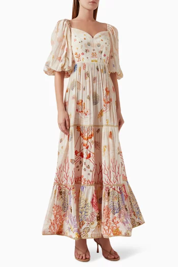 Sweetheart Curl Layered Dress in Crepe