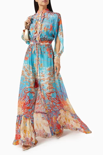 Drawstring-waist Maxi Dress