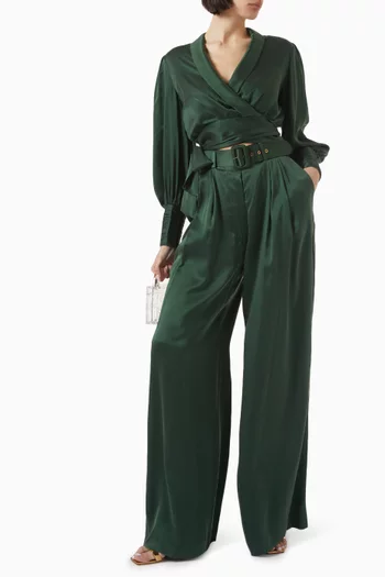 Tuck Pants in Silk