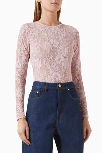 Lace Bodysuit in Nylon-blend