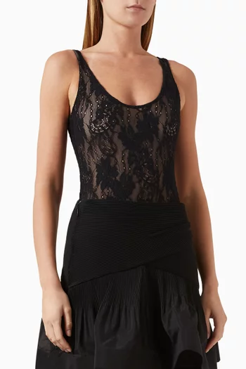 Scoop Bodysuit in Lace