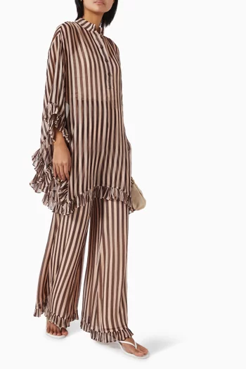 Balance Ruffle Tunic Top in Viscose