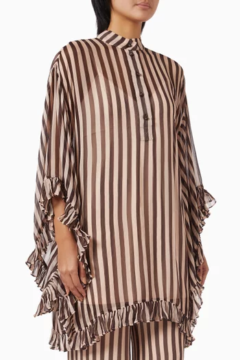Balance Ruffle Tunic Top in Viscose