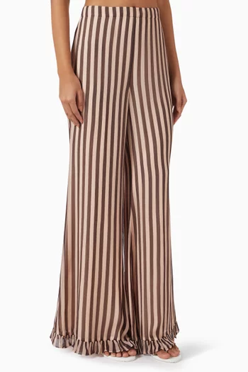 Balance Ruffle Flared Pants in Viscose