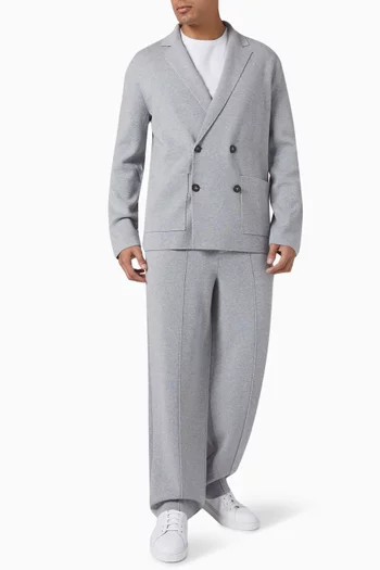 Double-breasted Blazer in Merino-cotton