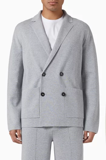 Double-breasted Blazer in Merino-cotton